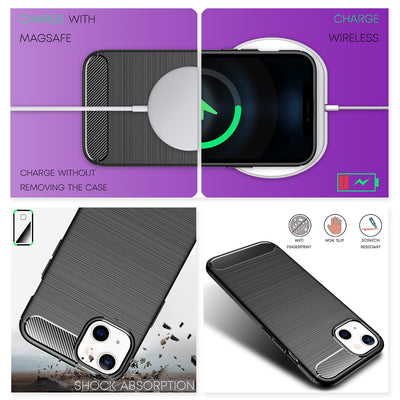 NALIA Silikonhülle für iPhone 13 – Rutschfest & Matt – VORTEX (Gebürstete Optik & Carbon Design) – Marke aus Berlin Default Title NALIA Protective Hülle