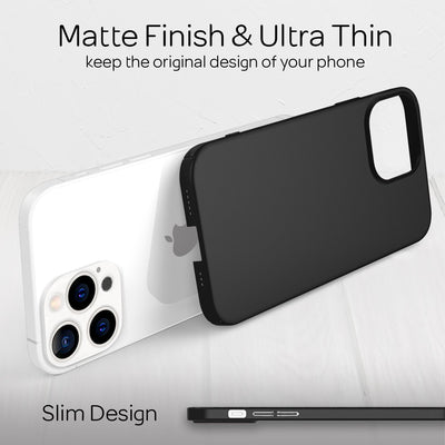 NALIA Ultra Slim Hardcase für iPhone 13 Pro – Anti-Fingerabdruck & 0.5mm Dünn – PUREFIT (Matt & Leicht) – Marke aus Berlin Schwarz NALIA SlimFit Hülle