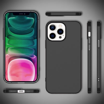NALIA Ultra Slim Hardcase für iPhone 13 Pro – Anti-Fingerabdruck & 0.5mm Dünn – PUREFIT (Matt & Leicht) – Marke aus Berlin Schwarz NALIA SlimFit Hülle
