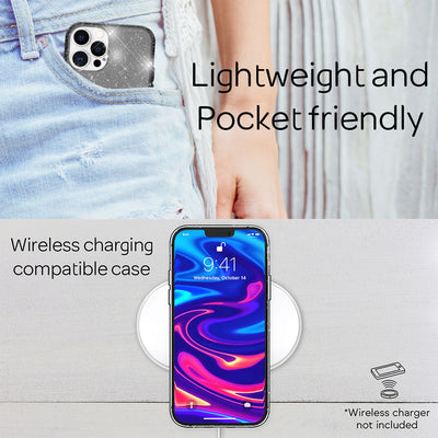 NALIA Glitzerhülle für iPhone 13 Pro – Funkelndes Silikon Case – DAZZLIN (Transparent & Stoßfest) – Marke aus Berlin Schwarz NALIA Transparente Hülle