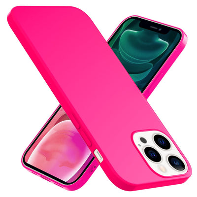 NALIA Neon Silikonhülle für iPhone 13 Pro – Soft-Touch & Signal-Neon – NEONSHOCK (Matte Schutzhülle) – Marke aus Berlin Pink NALIA Neon Hülle