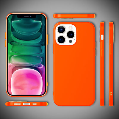NALIA Neon Silikonhülle für iPhone 13 Pro – Soft-Touch & Signal-Neon – NEONSHOCK (Matte Schutzhülle) – Marke aus Berlin Orange NALIA Neon Hülle