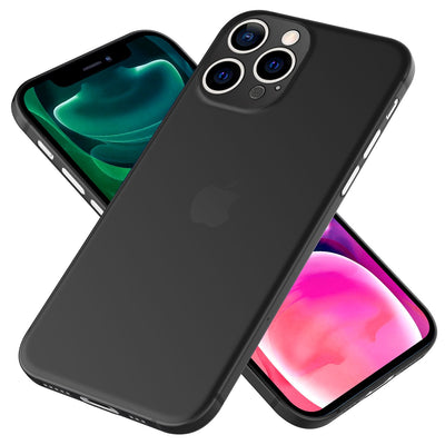 NALIA Ultra Slim Hardcase für iPhone 13 Pro – Matt-Transparent & 0.3mm Dünn – PHANTOM (Hauchdünnes Cover & Kamera-Vollschutz) – Marke aus Berlin Schwarz NALIA SlimFit Hülle