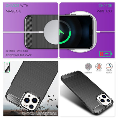 NALIA Silikonhülle für iPhone 13 Pro – Rutschfest & Matt – VORTEX (Gebürstete Optik & Carbon Design) – Marke aus Berlin Default Title NALIA Protective Hülle