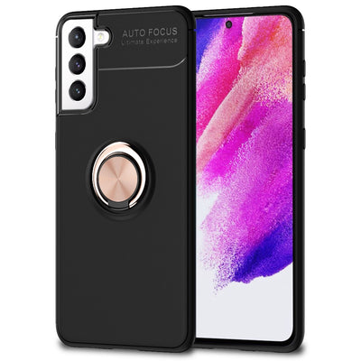 NALIA Ringhülle für Samsung Galaxy S21 FE – Ring-Ständer 360° & für Magnet-Halter – GRIP360 (Mattiertes Silikon Case) – Marke aus Berlin Rose Gold NALIA Protective Hülle