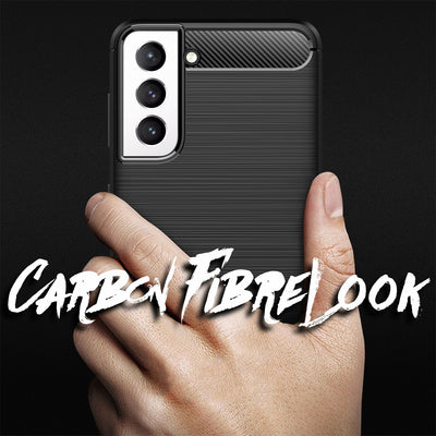 NALIA Carbon Look Case kompatibel mit Samsung Galaxy S21 FE Hülle, Matt-Schwarze Silikonhülle Anti-Fingerabdruck Kohlefaser-Optik Rutschfest Stoßfest Robust, Dünn Schutzhülle Handyhülle Cover Etui Default Title NALIA Protective Hülle