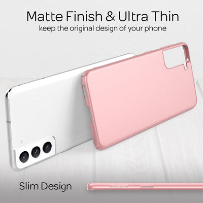NALIA Ultra Slim Hardcase für Samsung Galaxy S21 FE – Anti-Fingerabdruck & 0.5mm Dünn – PUREFIT (Matt & Leicht) – Marke aus Berlin Rose Gold NALIA SlimFit Hülle