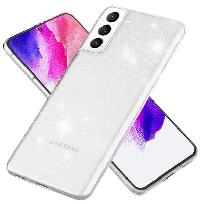 NALIA Glitzerhülle für Samsung Galaxy S21 FE – Funkelndes Silikon Case – DAZZLIN (Transparent & Stoßfest) – Marke aus Berlin Transparent NALIA Transparente Hülle