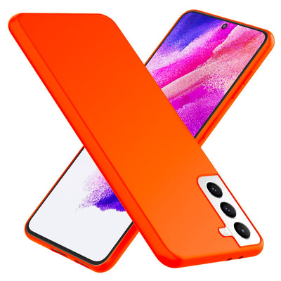 NALIA Neon Silikonhülle für Samsung Galaxy S21 FE – Soft-Touch & Signal-Neon – NEONSHOCK (Matte Schutzhülle) – Marke aus Berlin Orange NALIA Protective Hülle