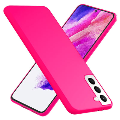 NALIA Neon Silikonhülle für Samsung Galaxy S21 FE – Soft-Touch & Signal-Neon – NEONSHOCK (Matte Schutzhülle) – Marke aus Berlin Pink NALIA Protective Hülle