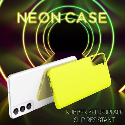 NALIA Neon Silikonhülle für Samsung Galaxy S21 FE – Soft-Touch & Signal-Neon – NEONSHOCK (Matte Schutzhülle) – Marke aus Berlin Gelb NALIA Protective Hülle
