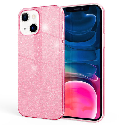 NALIA Glitzerhülle für iPhone 13 Mini – Funkelnder Glitzer-Look & Grip – SHINEPOP (Silikon Case) – Marke aus Berlin Pink NALIA Protective Hülle
