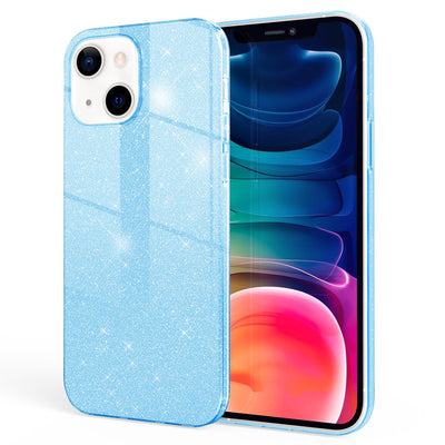 NALIA Glitzerhülle für iPhone 13 – Funkelnder Glitzer-Look & Grip – SHINEPOP (Silikon Case) – Marke aus Berlin Blau NALIA Protective Hülle