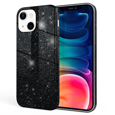 NALIA Glitzerhülle für iPhone 13 – Funkelnder Glitzer-Look & Grip – SHINEPOP (Silikon Case) – Marke aus Berlin Schwarz NALIA Protective Hülle