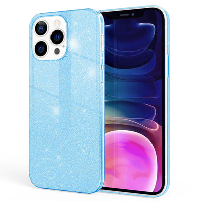 NALIA Glitzerhülle für iPhone 13 Pro Max – Funkelnder Glitzer-Look & Grip – SHINEPOP (Silikon Case) – Marke aus Berlin Blau NALIA Protective Hülle