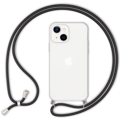NALIA Handykette für iPhone 13 – Transparentes Hybrid-Case & Band – HANGIT (Anti-Gelb Rückseite & Verstellbar) – Marke aus Berlin Schwarz NALIA Transparente Hülle