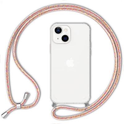 NALIA Handykette für iPhone 13 – Transparentes Hybrid-Case & Band – HANGIT (Anti-Gelb Rückseite & Verstellbar) – Marke aus Berlin Regenbogen NALIA Transparente Hülle