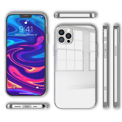 NALIA Spiegel Hartglas Case kompatibel mit iPhone 13 Pro Max Hülle, Klarer Spiegeleffekt Mirror Hardcase Robust 9H Tempered Glass & Silikon Bumper, Dünne Schutzhülle Glashülle Handyhülle - Silber Default Title NALIA Protective Hülle