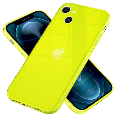 NALIA Neon Silikonhülle für iPhone 13 – Knallige Signal-Farbe & Linsenschutz – VIBE (Transparentes Case) – Marke aus Berlin Gelb NALIA Neon Hülle