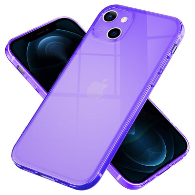 NALIA Neon Silikonhülle für iPhone 13 – Knallige Signal-Farbe & Linsenschutz – VIBE (Transparentes Case) – Marke aus Berlin Lila NALIA Neon Hülle