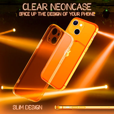 NALIA Neon Silikonhülle für iPhone 13 – Knallige Signal-Farbe & Linsenschutz – VIBE (Transparentes Case) – Marke aus Berlin Orange NALIA Neon Hülle