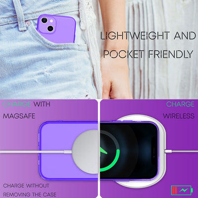 NALIA Neon Silikonhülle für iPhone 13 – Knallige Signal-Farbe & Linsenschutz – VIBE (Transparentes Case) – Marke aus Berlin Lila NALIA Neon Hülle