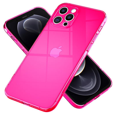 NALIA Neon Silikonhülle für iPhone 13 Pro – Knallige Signal-Farbe & Linsenschutz – VIBE (Transparentes Case) – Marke aus Berlin