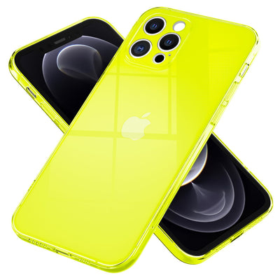 NALIA Neon Silikonhülle für iPhone 13 Pro – Knallige Signal-Farbe & Linsenschutz – VIBE (Transparentes Case) – Marke aus Berlin