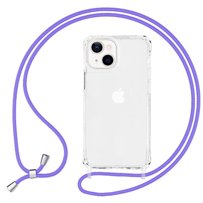 NALIA Handykette für iPhone 13 – Transparentes Hybrid-Case & Band – HANGIT PRO (Anti-Gelb Rückseite & Verstellbar) – Marke aus Berlin Lila NALIA Transparente Hülle