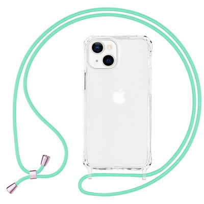NALIA Handykette für iPhone 13 – Transparentes Hybrid-Case & Band – HANGIT PRO (Anti-Gelb Rückseite & Verstellbar) – Marke aus Berlin Mintgrün NALIA Transparente Hülle