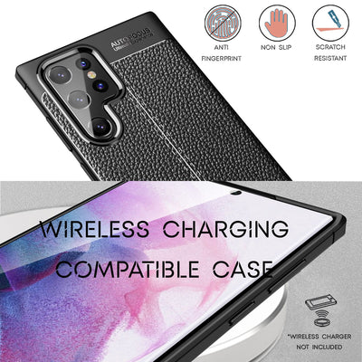 NALIA Leder-Optik Silikon Case für Samsung Galaxy S22 Ultra – Griffig & Matt – BARRON Handyhülle (Anti-Fingerprint, Stoßfest & Robust) – Marke aus Berlin Default Title NALIA Protective Hülle
