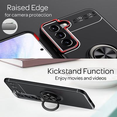 NALIA Ringhülle für Samsung Galaxy S22 Plus – Ring-Ständer 360° & für Magnet-Halter – GRIP360 (Mattiertes Silikon Case) – Marke aus Berlin Rose Gold NALIA Protective Hülle