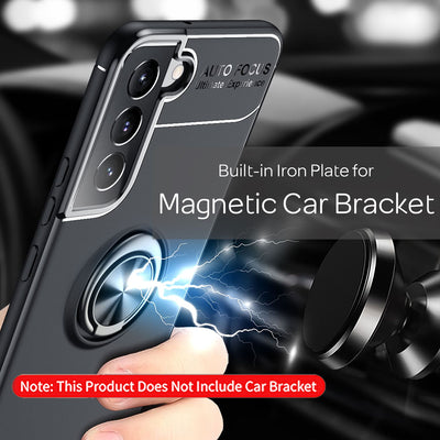 NALIA Ringhülle für Samsung Galaxy S22 Plus – Ring-Ständer 360° & für Magnet-Halter – GRIP360 (Mattiertes Silikon Case) – Marke aus Berlin Schwarz NALIA Protective Hülle