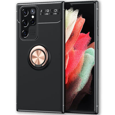 NALIA Ringhülle für Samsung Galaxy S22 Ultra – Ring-Ständer 360° & für Magnet-Halter – GRIP360 (Mattiertes Silikon Case) – Marke aus Berlin Rose Gold NALIA Protective Hülle