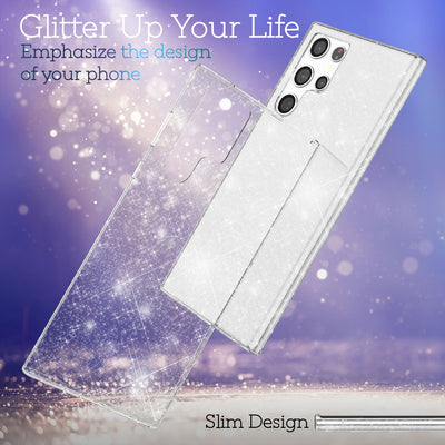 NALIA Glitzerhülle für Samsung Galaxy S22 Ultra – Funkelndes Silikon Case – DAZZLIN (Transparent & Stoßfest) – Marke aus Berlin Transparent NALIA Transparente Hülle