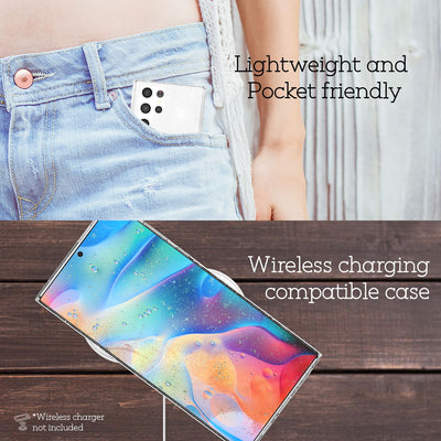 NALIA Glitzerhülle für Samsung Galaxy S22 Ultra – Funkelndes Silikon Case – DAZZLIN (Transparent & Stoßfest) – Marke aus Berlin Transparent NALIA Transparente Hülle