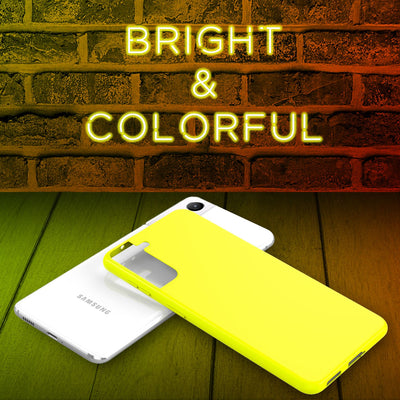 NALIA Neon Silikonhülle für Samsung Galaxy S22 – Soft-Touch & Signal-Neon – NEONSHOCK (Matte Schutzhülle) – Marke aus Berlin Gelb NALIA Protective Hülle