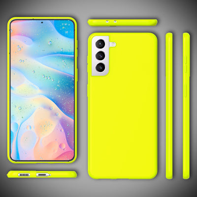 NALIA Neon Silikonhülle für Samsung Galaxy S22 – Soft-Touch & Signal-Neon – NEONSHOCK (Matte Schutzhülle) – Marke aus Berlin Gelb NALIA Protective Hülle