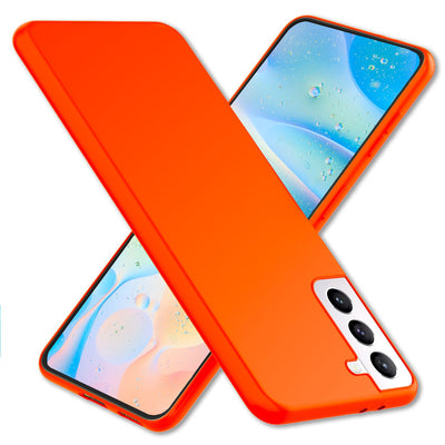 NALIA Neon Silikonhülle für Samsung Galaxy S22 Plus – Soft-Touch & Signal-Neon – NEONSHOCK (Matte Schutzhülle) – Marke aus Berlin Orange NALIA Protective Hülle