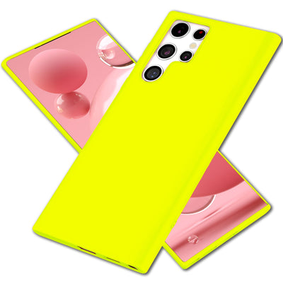 NALIA Neon Silikonhülle für Samsung Galaxy S22 Ultra – Soft-Touch & Signal-Neon – NEONSHOCK (Matte Schutzhülle) – Marke aus Berlin Gelb NALIA Protective Hülle
