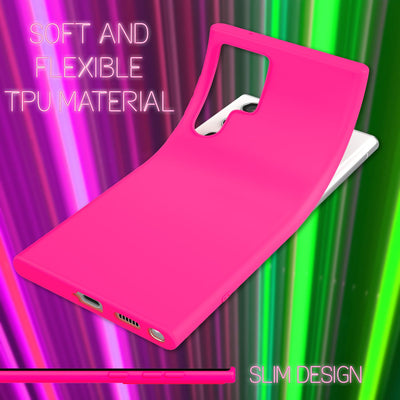 NALIA Neon Silikonhülle für Samsung Galaxy S22 Ultra – Soft-Touch & Signal-Neon – NEONSHOCK (Matte Schutzhülle) – Marke aus Berlin Pink NALIA Protective Hülle