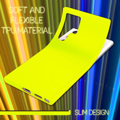 NALIA Neon Silikonhülle für Samsung Galaxy S22 Ultra – Soft-Touch & Signal-Neon – NEONSHOCK (Matte Schutzhülle) – Marke aus Berlin Gelb NALIA Protective Hülle