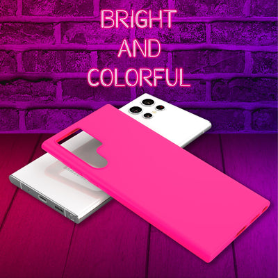 NALIA Neon Silikonhülle für Samsung Galaxy S22 Ultra – Soft-Touch & Signal-Neon – NEONSHOCK (Matte Schutzhülle) – Marke aus Berlin Pink NALIA Protective Hülle