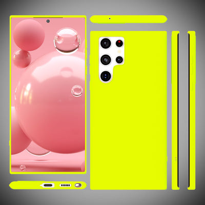 NALIA Neon Silikonhülle für Samsung Galaxy S22 Ultra – Soft-Touch & Signal-Neon – NEONSHOCK (Matte Schutzhülle) – Marke aus Berlin Gelb NALIA Protective Hülle
