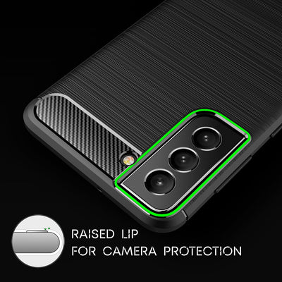 NALIA Silikonhülle für Samsung Galaxy S22 – Rutschfest & Matt – VORTEX (Gebürstete Optik & Carbon Design) – Marke aus Berlin Default Title NALIA Protective Hülle