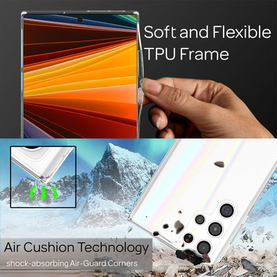 NALIA Transparente Glashülle für Samsung Galaxy S22 Ultra – Holografischer Prisma-Effekt (Regenbogen Schimmer) – 9H Hartglas & Anti-Gelb – AURORA – Marke aus Berlin Default Title NALIA Protective Hülle