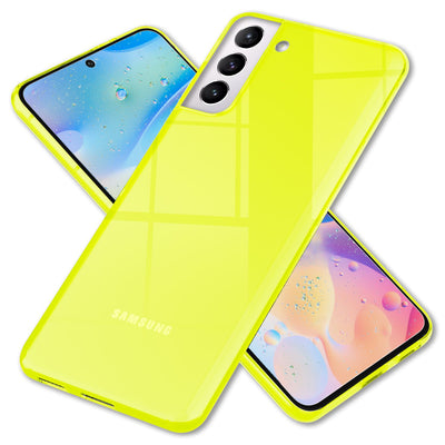 NALIA Neon Silikonhülle für Samsung Galaxy S22 Plus – Knallige Signal-Farbe & Linsenschutz – VIBE (Transparentes Case) – Marke aus Berlin Gelb NALIA Transparente Hülle