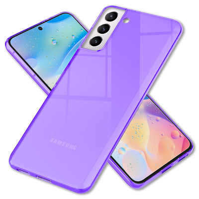 NALIA Neon Silikonhülle für Samsung Galaxy S22 Plus – Knallige Signal-Farbe & Linsenschutz – VIBE (Transparentes Case) – Marke aus Berlin Lila NALIA Transparente Hülle