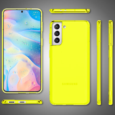 NALIA Neon Silikonhülle für Samsung Galaxy S22 Plus – Knallige Signal-Farbe & Linsenschutz – VIBE (Transparentes Case) – Marke aus Berlin Gelb NALIA Transparente Hülle