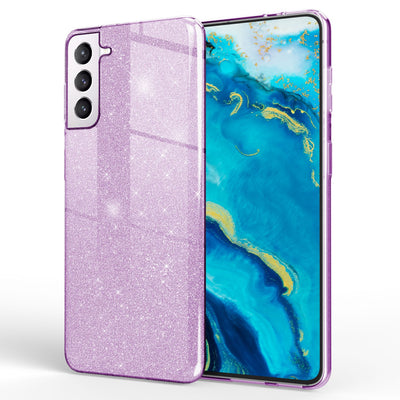 NALIA Glitzerhülle für Samsung Galaxy S22 Plus – Funkelnder Glitzer-Look & Grip – SHINEPOP (Silikon Case) – Marke aus Berlin Lila NALIA Protective Hülle
